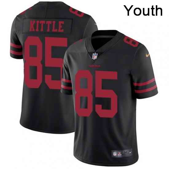 Youth Nike San Francisco 49ers 85 George Kittle Black Vapor Untouchable Elite Player NFL Jersey